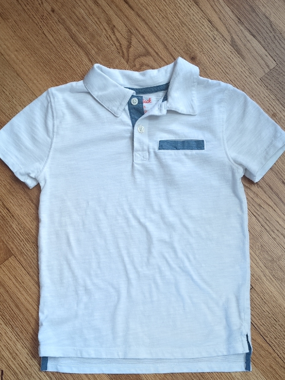 Cat & Jack White Polo with Blue Trim